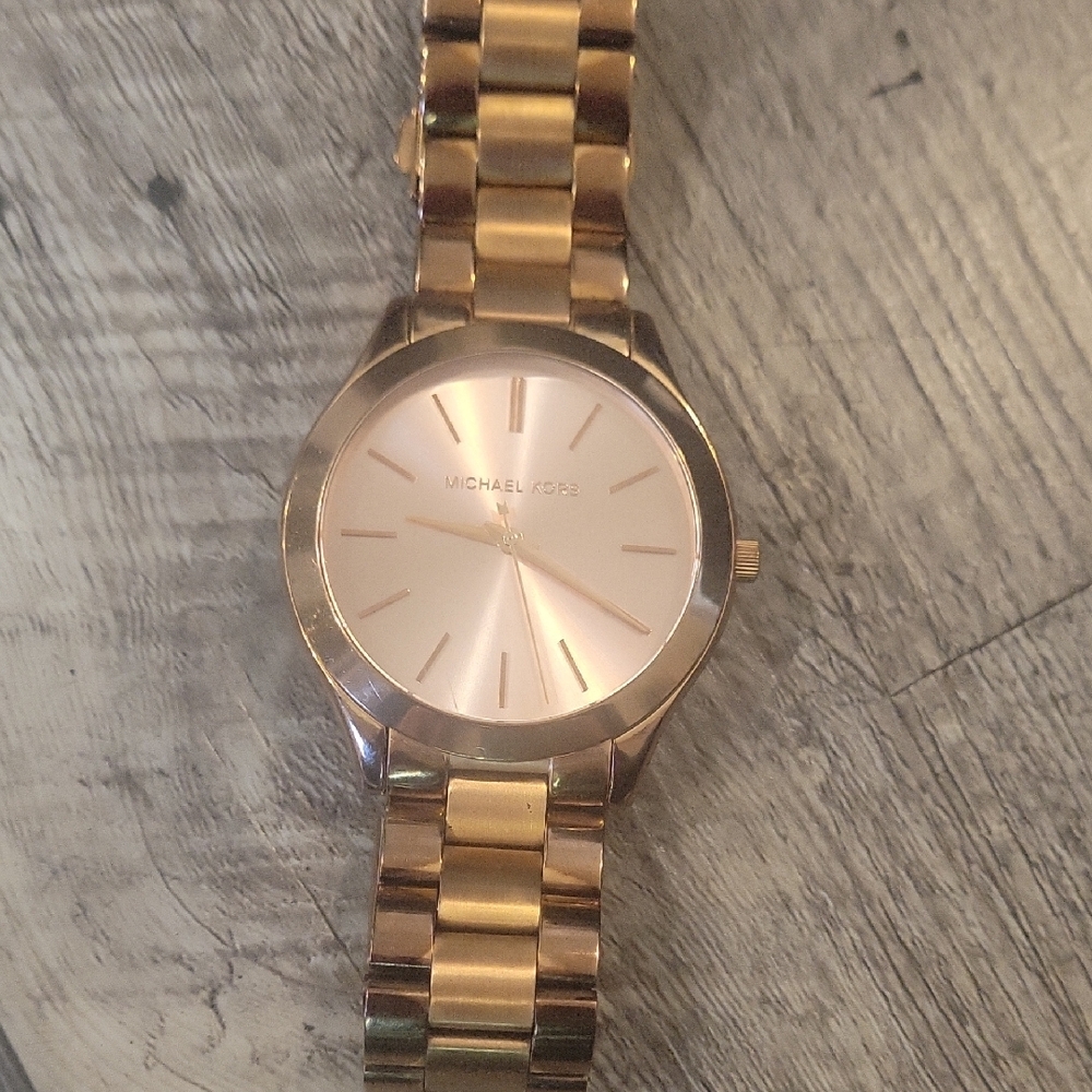 Michael Kors Rose GOLD Oversized Slim Runway Womens Watch